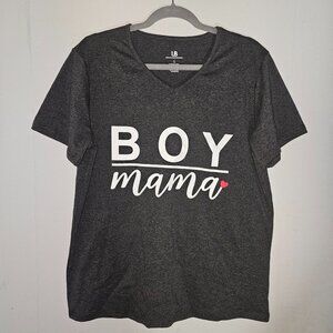 EUC | Uniquebaby (UB) | L | “Boy Mama” Graphic V-Neck Tee